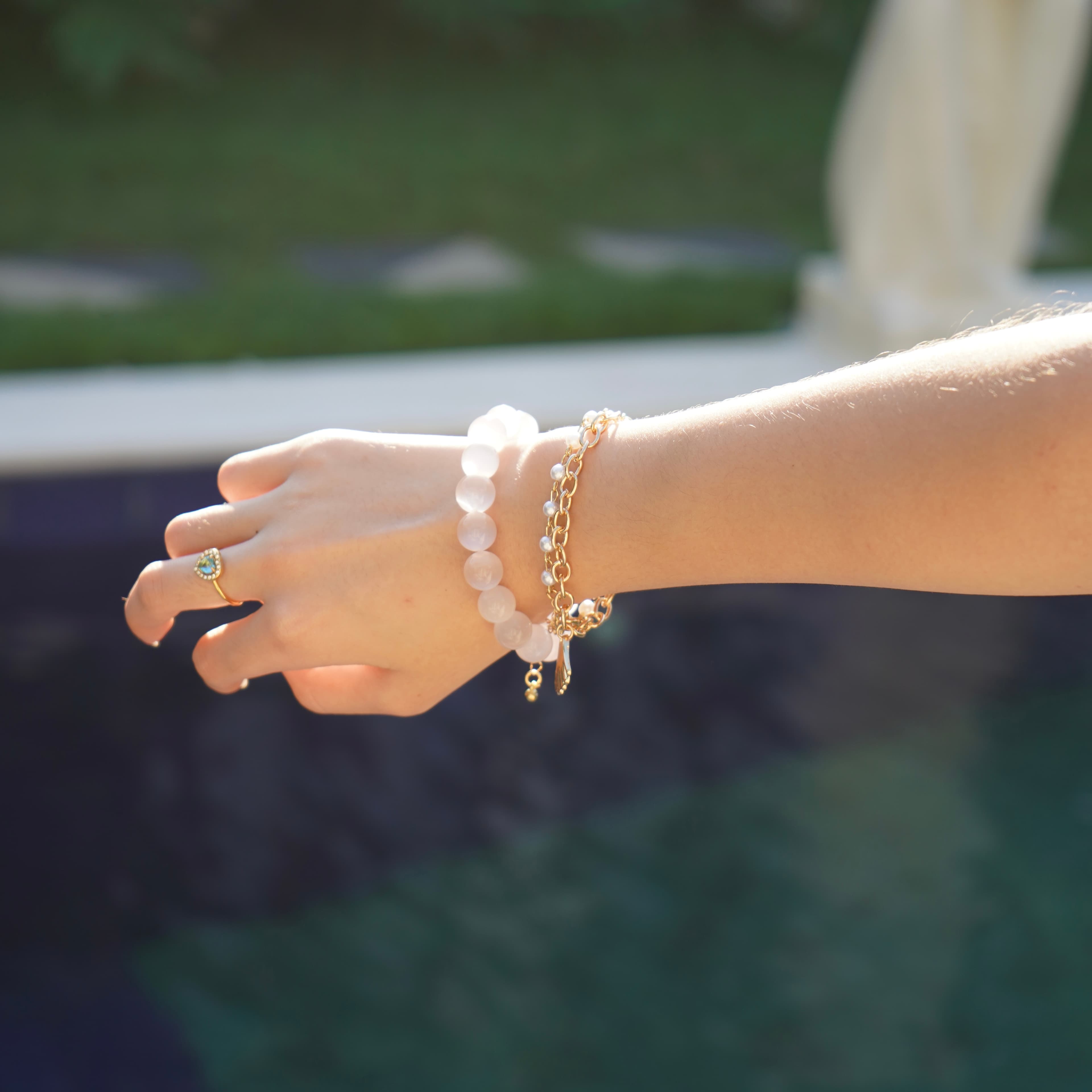 Gold bracelet detail shot